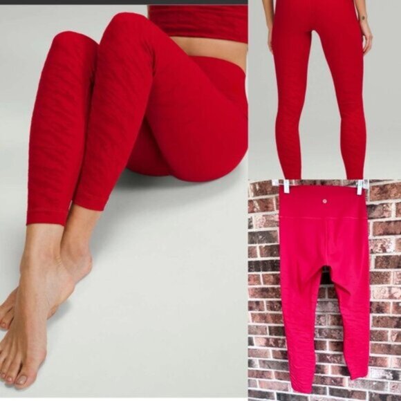 Lululemon  2021 Lunar New Year Wunder Under High-Rise Tight  Pants  25" Dark Red - Picture 1 of 16